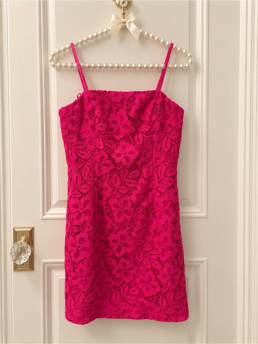 Like New Lilly Pulitzer Maret Passion Fruit Pink Flora Corded Lace Dress Sz 00